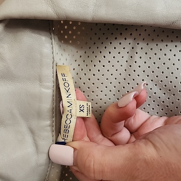 Rebecca Minkoff Cropped Moto Jacket Gray - Picture 2 of 7